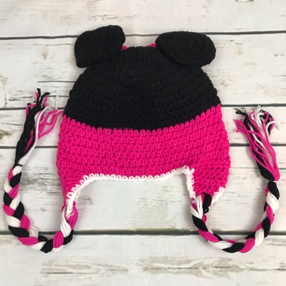 Mickey & Minnie Mouse Crochet Hats with Braided Ties - Picture 11 of 13